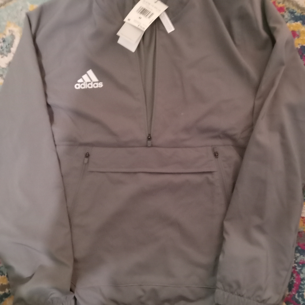 Adidas Aeroready Grey Windbreaker with pocket. Unisex